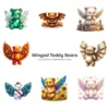 Winged Teddy Bears PNG Clipart Collection - 40 PNG, Whimsical Graphics, Fantasy Bear Printable, Commercial use, Digital download