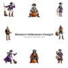 Western Halloween Cowgirl Skeleton PNG Clipart Collection - 40 PNG, Gothic Graphics, Pumpkins Printable, Commercial use, Digital download