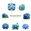 Blue Lotus Flower PNG Clipart Collection - 45 PNG, Spirituality Floral Graphics, Botanical Art Printable, Commercial use, Digital download