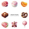 Sweet Treats (P-2) PNG Clipart Collection - 40 PNG, Lollipop Graphics, Cakes Cotton Candy, Sweet Food Printables, Commercial use, Digital download
