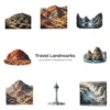 Travel Landmarks (P-4) PNG Clipart Collection - 40 PNG, World Monuments Graphics, Famous Places Printables, Commercial use, Digital download