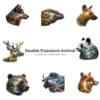 Double Exposure Animal PNG Clipart Collection - 40 PNG, Wildlife Graphics, Forest Mountain Printable, Commercial use, Digital Download