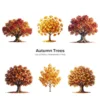 Autumn Trees PNG Clipart Collection - 40 PNG, Fall Foliage Graphics, Autumnal Charm Printable, Commercial use, Digital Download