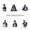Gothic Christmas Snowman PNG Clipart Collection - 47 PNG, Spooky Winter Graphics, Dark Goth Printables, Commercial use, Digital download