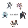 Karate Animals PNG Clipart Collection - 40 PNG, Martial Arts Graphics, Striking Poses Printable, Commercial use, Digital Download