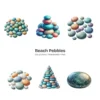Beach Pebbles PNG Clipart Collection - 60 PNG, Coastal Stone Graphics, Beach Rock, Seashore Printables, Commercial use, Digital download