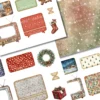 Christmas Vintage TV Pocket, Festive Pockets, X-mas Gift Cards, Junk Journal Kit, Winter Printable, Tab Folder, Loaded Tags